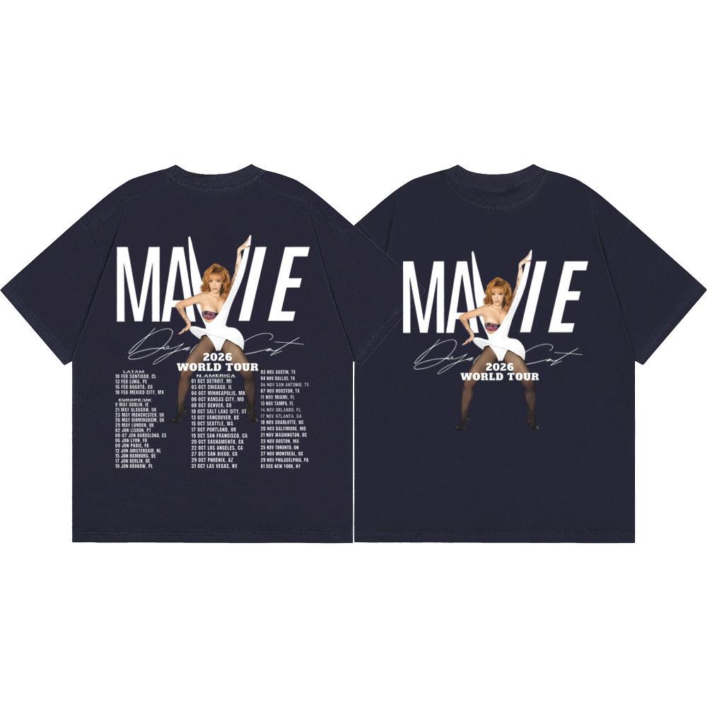 Rapper Doja Cat World Tour 2026 Graphic T Shirts Fashion Hip Hop Short Sleeve T-shirts Men Women Casual Loose 100%cotton T-shirt