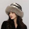 New tiger pattern plush hat, high-end warm autumn and winter thickened fashion leopard pattern basin hat, plush versatile Mongolian hat