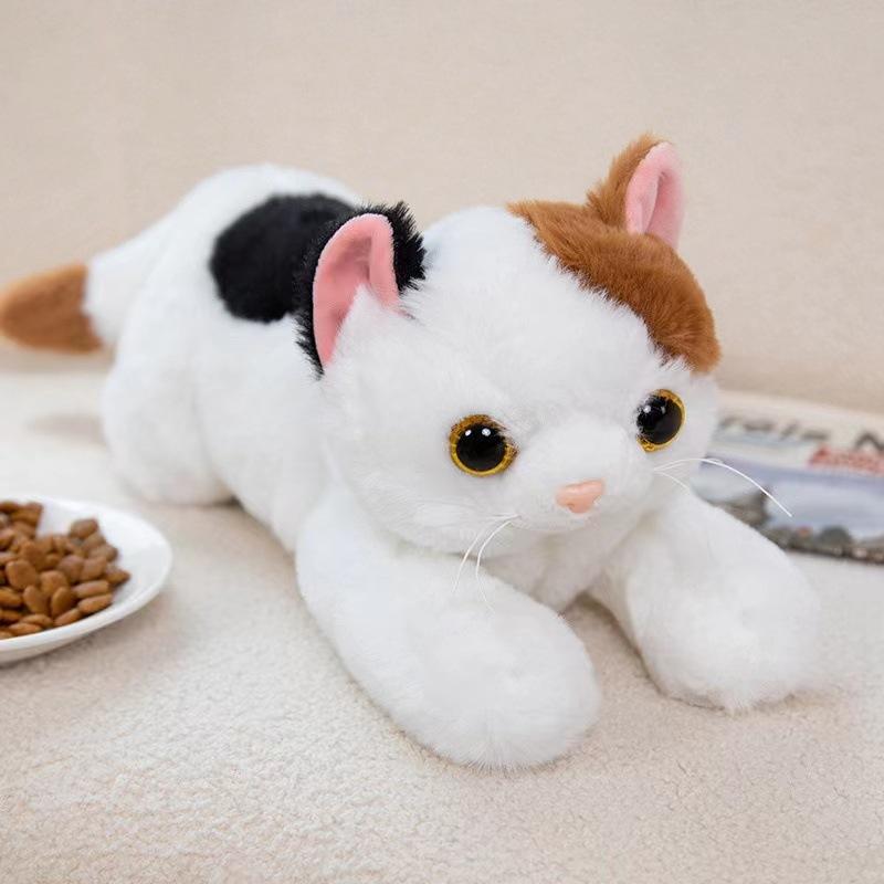 Simulation cat plush toy doll party model, kitten doll, children's birthday gift, sleeping doll