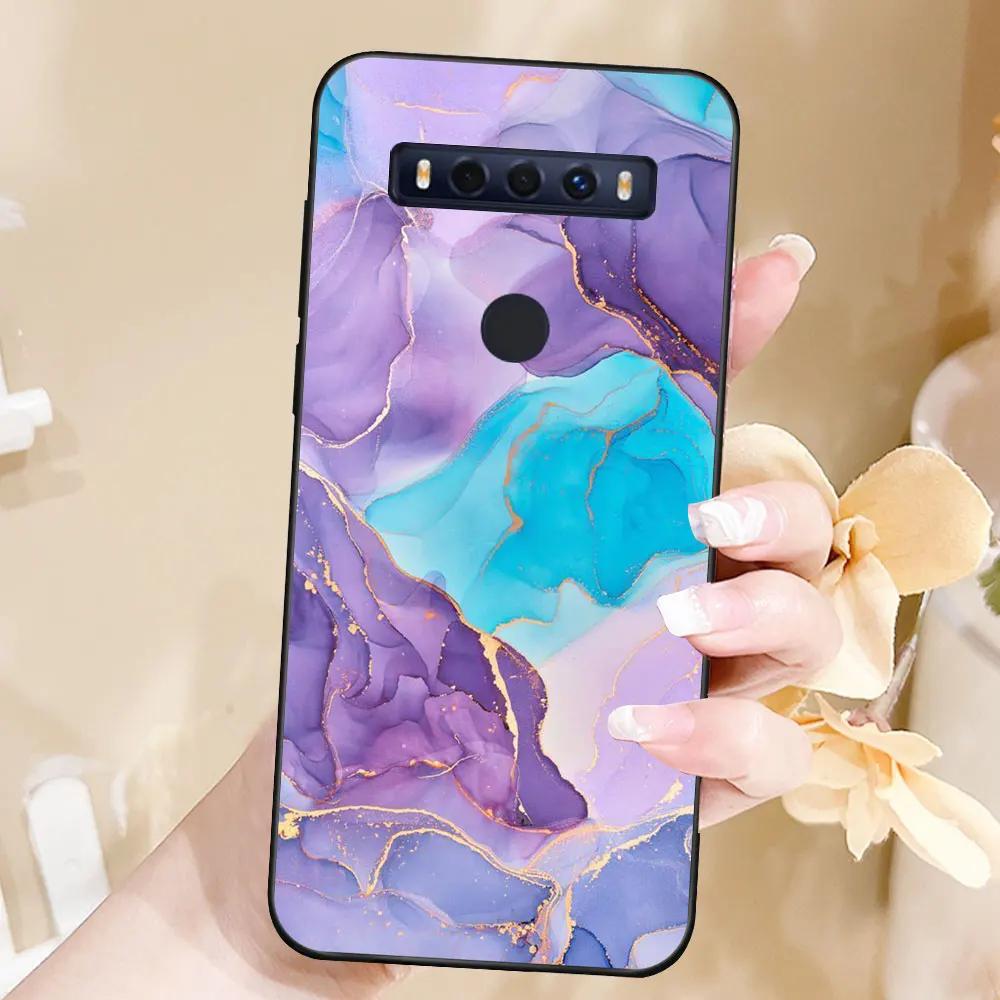 Чехол для TCL 10 SE Чехол ТПУ Мягкий Силикон Модный Телефон Funda Для TCL 10SE Задняя Крышка T766H T766J T766U T766A Чехол Capa Мраморный