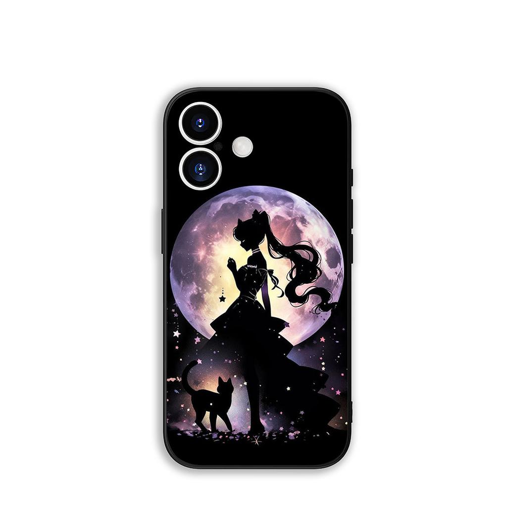 Чехол-бампер Cover для Apple iPhone 15 14 16 Plus XS 13 11 12 Pro Max XR X 16E ProMax Чехол для телефона Кот Моряки Красивая Девушка Луна