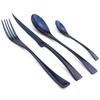 4piece Rainbow Black Flatware Cutlery Set  Stainless Steel Dinnerware Sharp Steak Dinner Knives Forks Tea Spoons Tableware Set