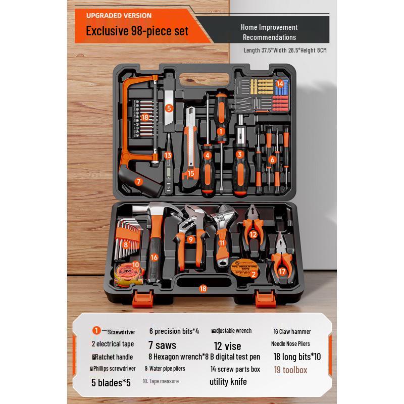 Многофункциональный набор инструментов «Зеленый Лес»: Полный набор для ремонта по дому и для электрика