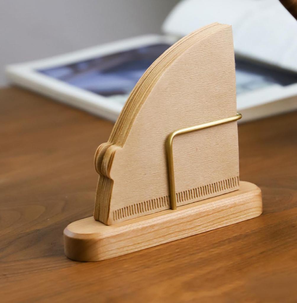 Sakulaya Coffee Filter Holder COFFEE Filter Stand Coffee Paper Stand Wooden Coffee Filter Case Cherry Wood
