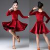 Girls Velvet Latin Salsa Dance Dress Gymnastics Dancewear Ballroom Dancing Costume