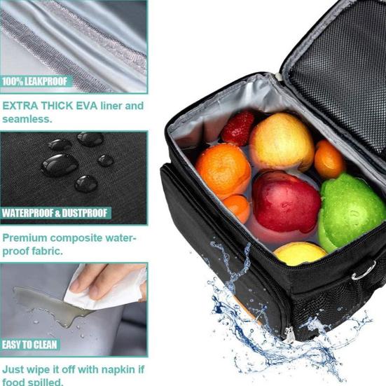 Insulated Lunch Bag for Women Reusable Adjustable Lunch Box with Men Shoulder Strap Leakproof