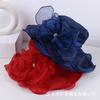 Сетчатый козырек женская летняя новая однотонная цветочная солнцезащитная шляпа европейская и американская элегантная мятая цилиндр пляжная шляпа