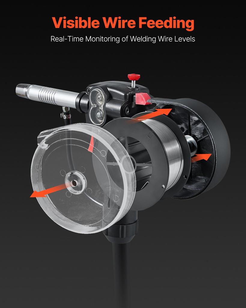 VEVOR 100Amp Spool Gun with 10FT Cable, Compatible with Hobart Handler 210 MVP Mig Welders, Suitable for 0.023"