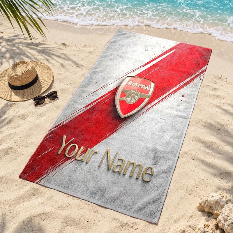 Arsenal F.C. Custom Name Beach towels also serve as bath towels summer essential a musthave for the outdoors the beach and the pool