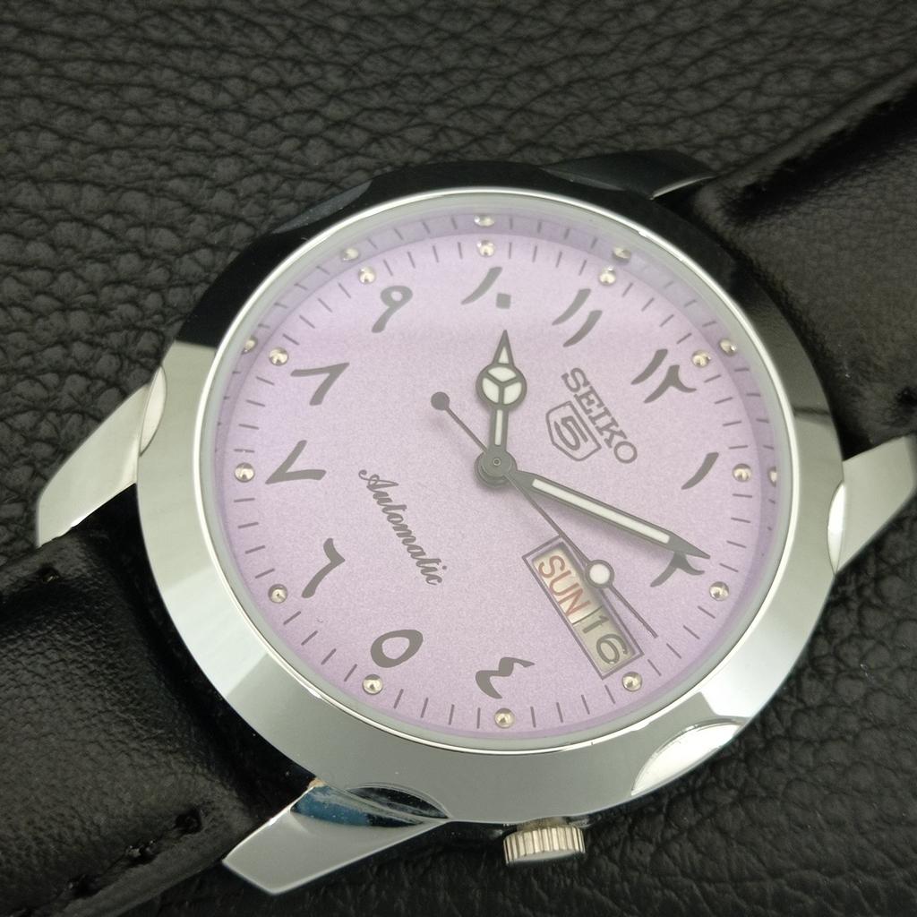 АВТОМАТИЧЕСКИЕ ВИНТАЖНЫЕ ВОССТАНОВЛЕННЫЕ МУЖСКИЕ ЧАСЫ SEIKO 5 ЯПОНИЯ ФИОЛЕТОВЫЙ ЦИФЕРБЛАТ a445565-1