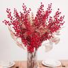 1PCS Artificial Flower Red Berry Bouquet Fake Plant for Home Vase Decor Valentine's Day New Year Party Decoration