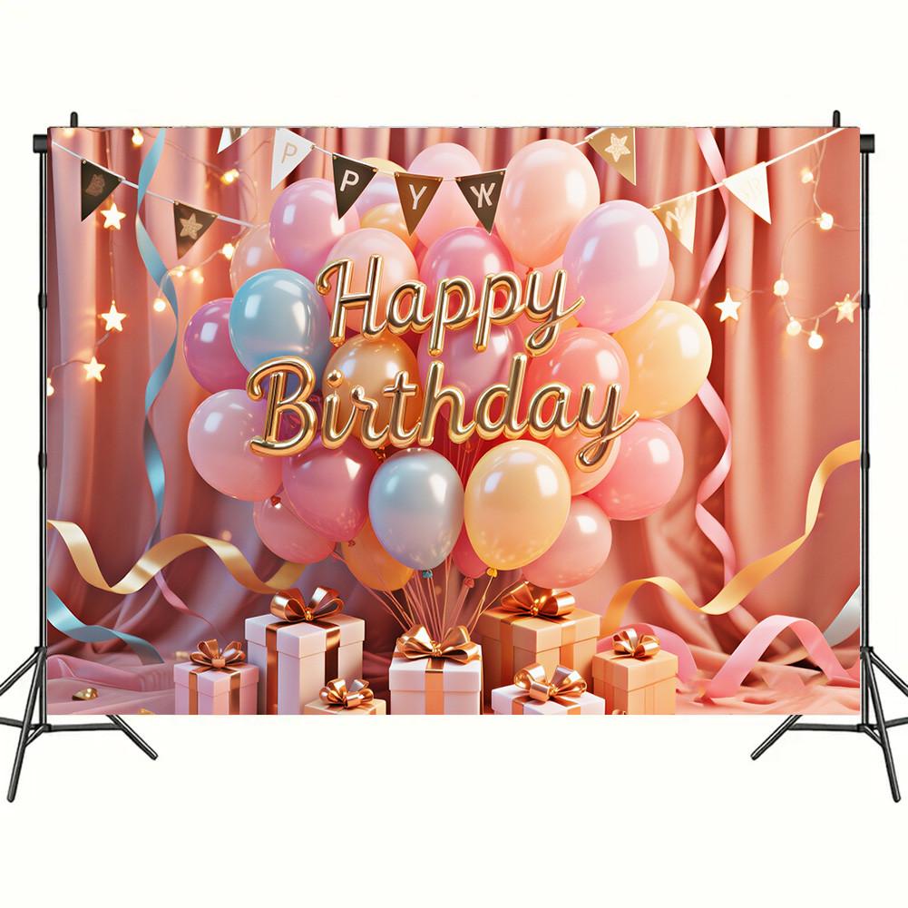 Красочный гобелен 'С Днем Рождения' Шары Радуга Дети Девочка Украшение на День Рождения Баннер Детская Вечеринка Фон для Фото Реквизит