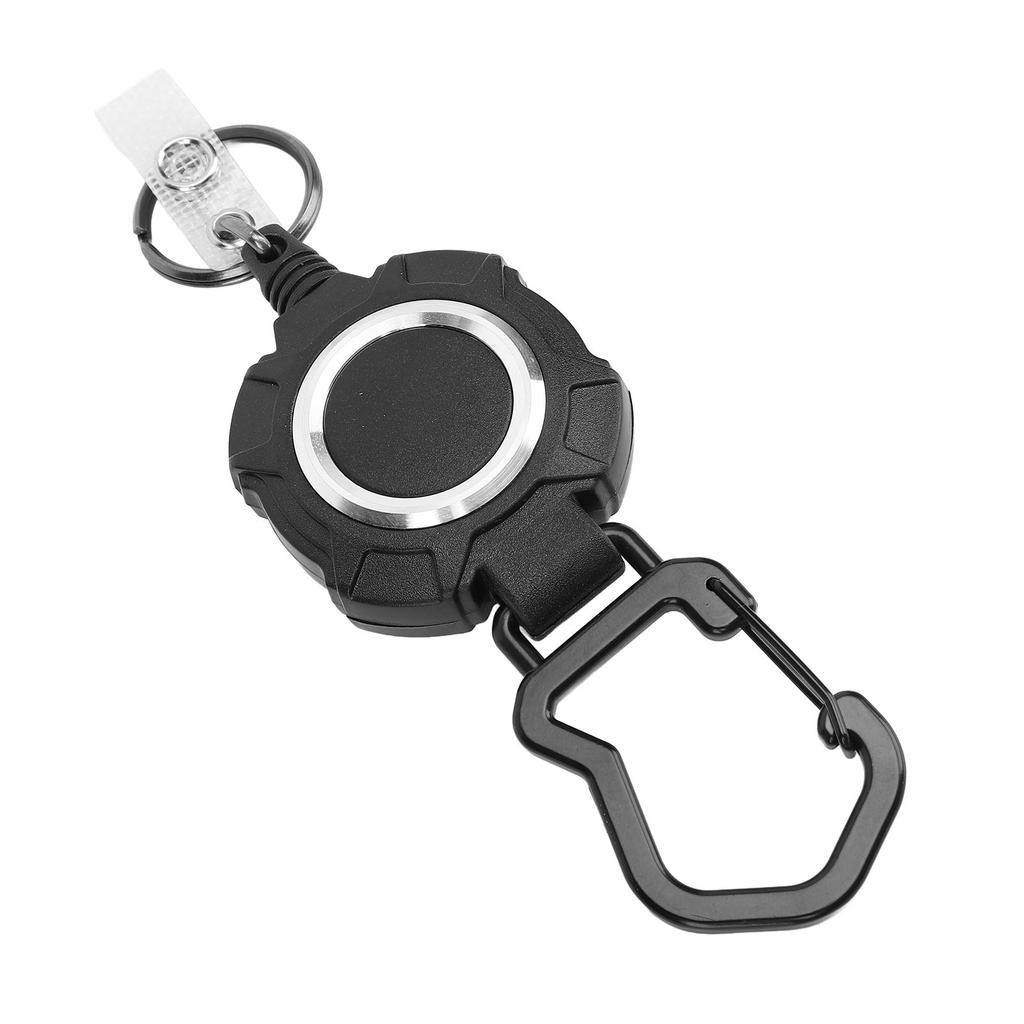 Выдвижной брелок для ключей, предотвращающий кражу, 1 мм, нержавеющая сталь, проволока, карабин, держатель для удостоверения личности