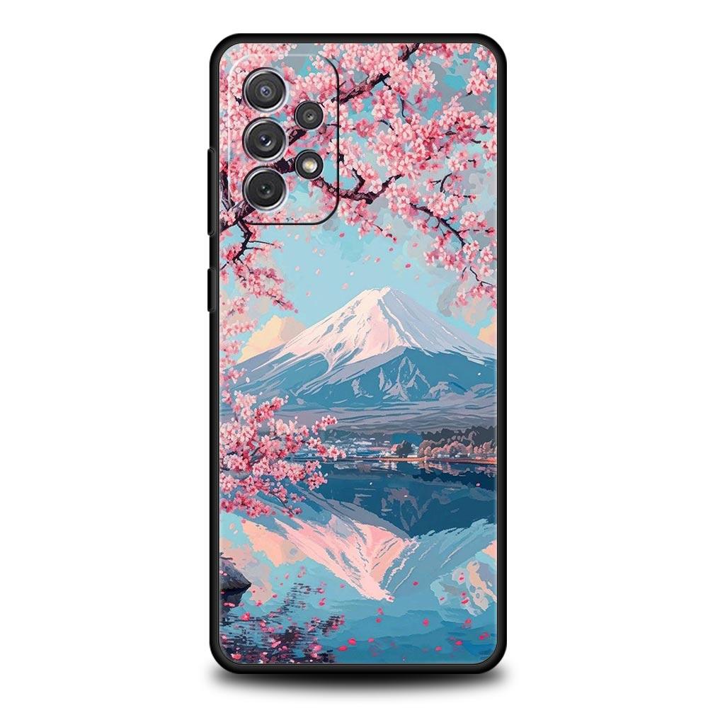 Япония Гора Фудзи Цветение сакуры Чехол для Samsung A15 A13 A51 A71 A41 A31 A21S A03S A05 A35 A55 A23 A25 A33 A53 A73 5G Обложка