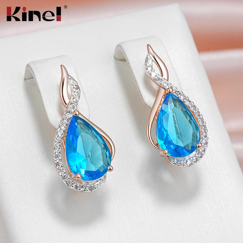 Блестящие синие серьги-капли из циркония для женщин, серебряные серьги-подвески для невесты