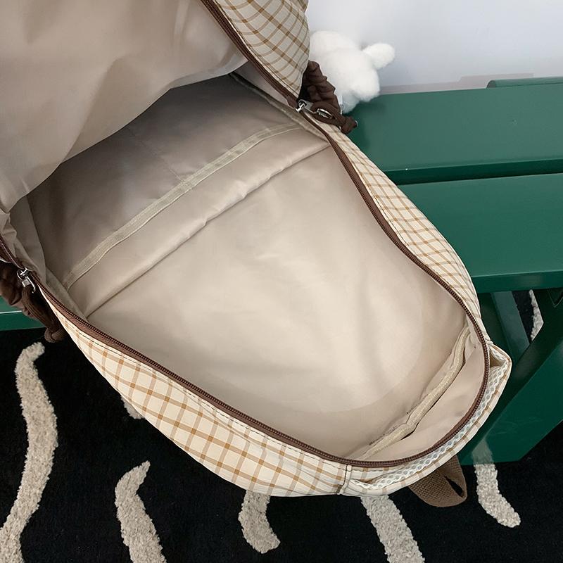 Женский легкий рюкзак большой емкости клетчатый рюкзак для школьников