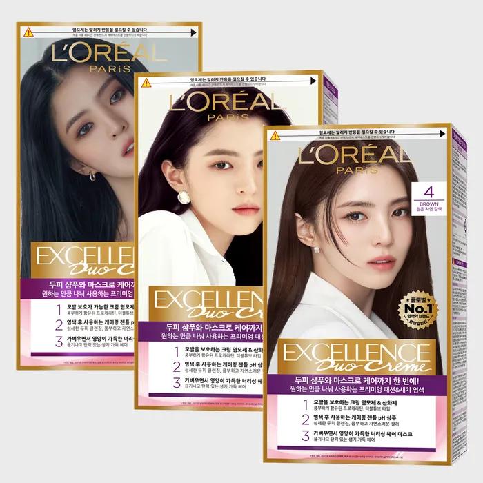 [3-Piece Set] Excellence Duo Cream Hair Dye