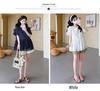 Maternity Summer 2026 Korean Style Embroidered Chiffon Doll Shirt and Belly Support Shorts Set