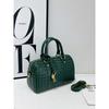 Woven Quilted Leather Tote Bag Women Soft Structured Shoulder Crossbody With Zip Interior Pockets