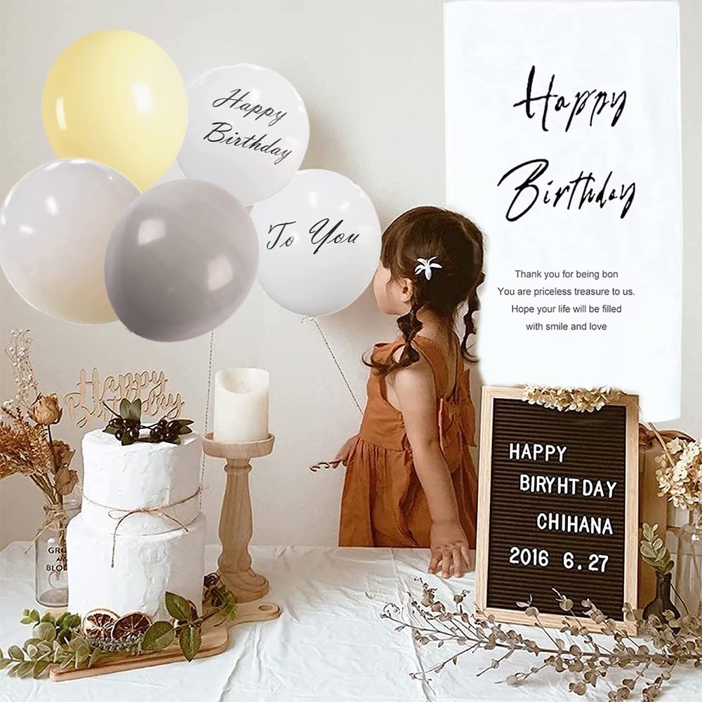 ZEZYXUFM День рождения Декоративный гобелен Тонкий Принт День рождения Гобелен День рождения С Днем Рождения Воздушный шар Макарон Телесного Цвета Воздушный шар Набор Подходящих