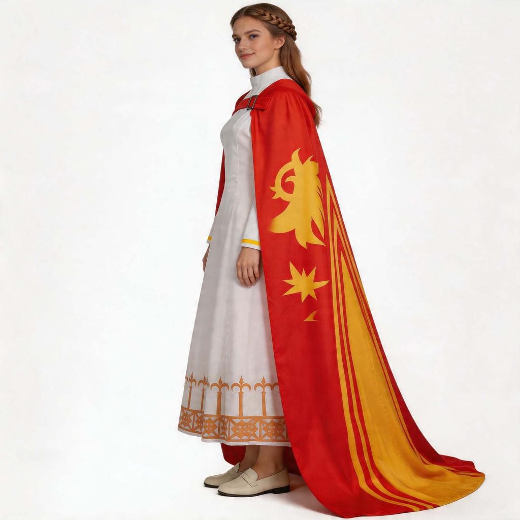 Костюм для косплея Final Fantasy Aurelia Atka Xia, белое платье, красный плащ, сценический костюм придворной принцессы