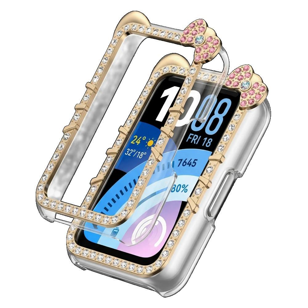 Алмазный Чехол для HUAWEI Band 11 Аксессуары Полностью Защищающий Жесткий Полый PC Бампер Рамка Оболочка Милый КОТ Чехол huawei smart band 11 pro