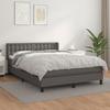 3130779 vidaXL Divan Bed with Mattress Grey 140x190 Cm Faux Leather