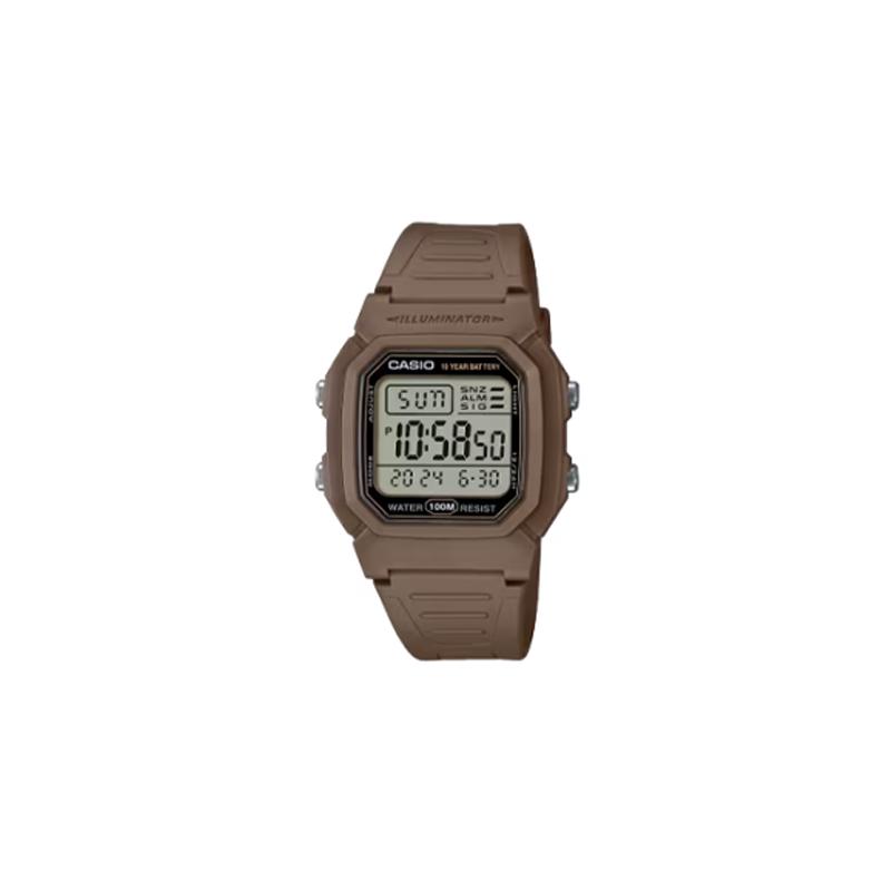 CASIO 100 meters waterproof Quartz resin strap same style for men and women gray dial W800H-5AV
