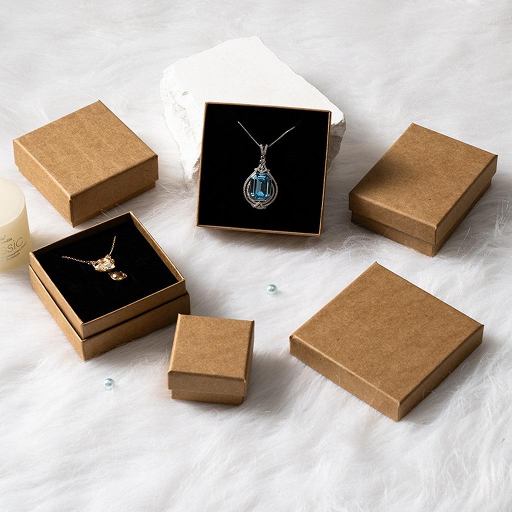 Necklaces Storage Box Elegant Bracelets Jewelry Box Kraft Paper Jewelry Gift Box Exquisite For Jewelry Storage Home Use