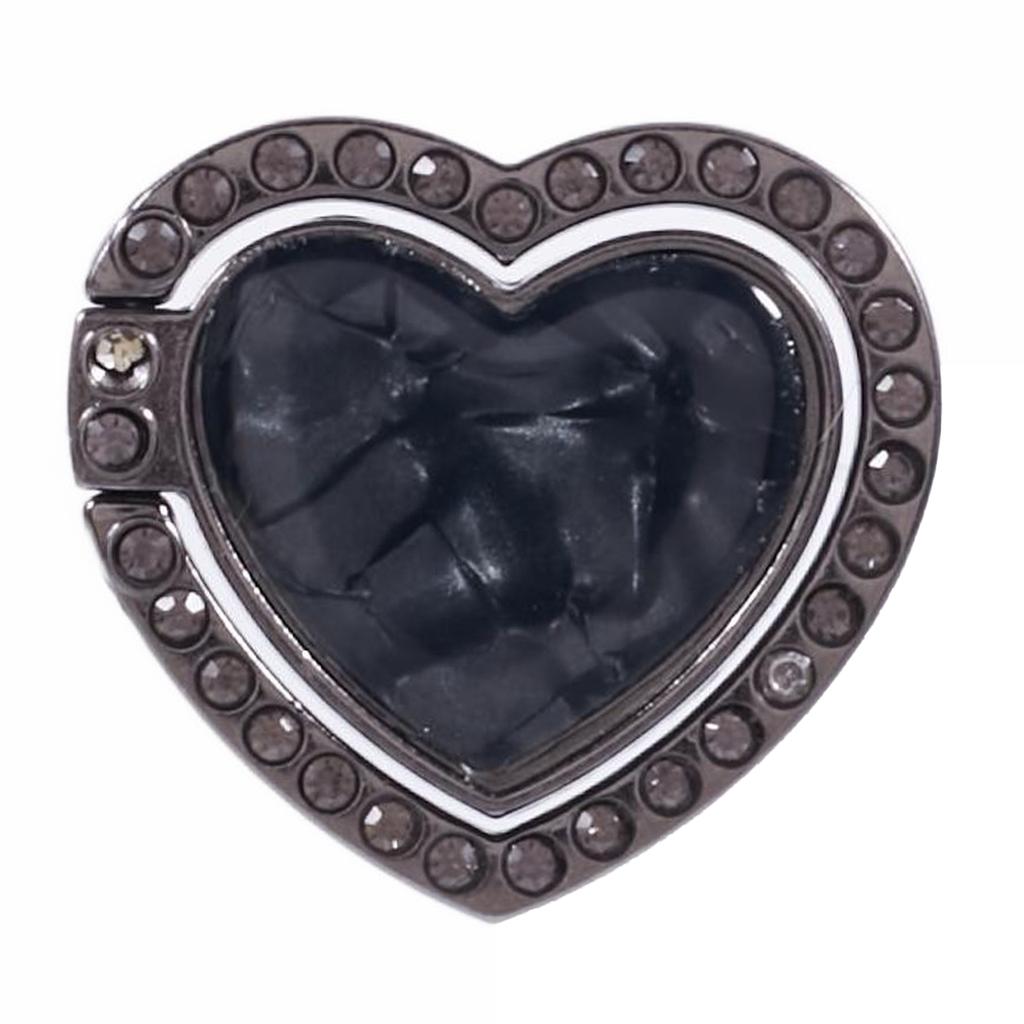 Heart Shaped Phone Kickstand Rhinestone Decor Metal Phone Finger Ring Grip