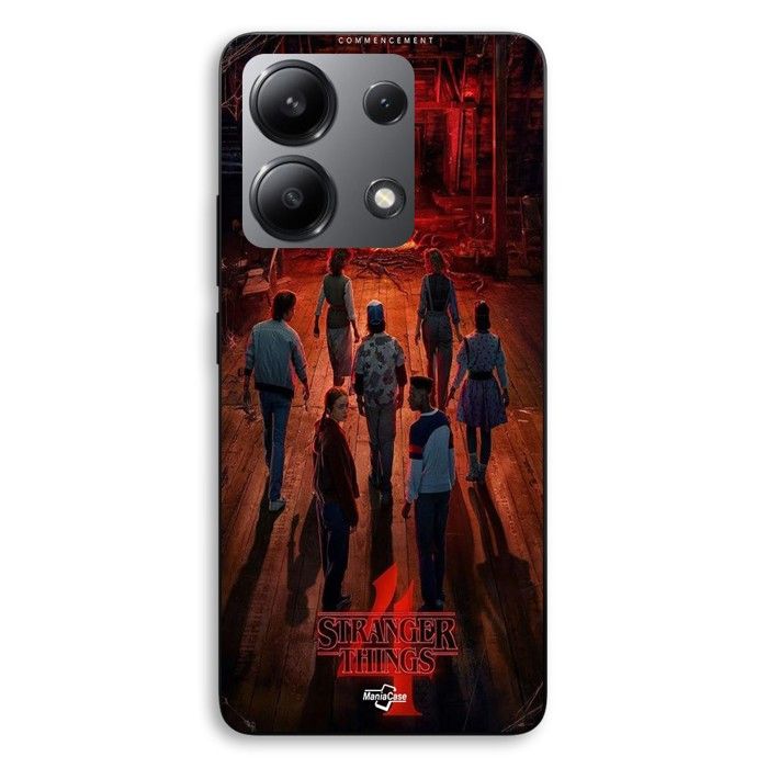 Чехол для телефона - MANIACASE - Xiaomi Redmi Note 13 4G - Силикон TPU - Черный - Очень странные дела сезон 4
