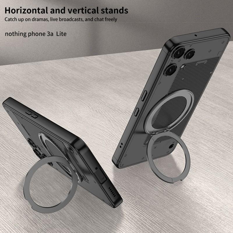 Чехол для Nothing Phone 3a Lite с магнитным держателем, вращающимся на 360°, совместимый с беспроводной зарядкой, противоударный, жесткий корпус, двухцветный дизайн