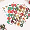 Cute Creative Christmas Pattern Advent Calendar Countdown 1-24 Gift Decoration Stickers Creative Sticker Set Children's Gifts