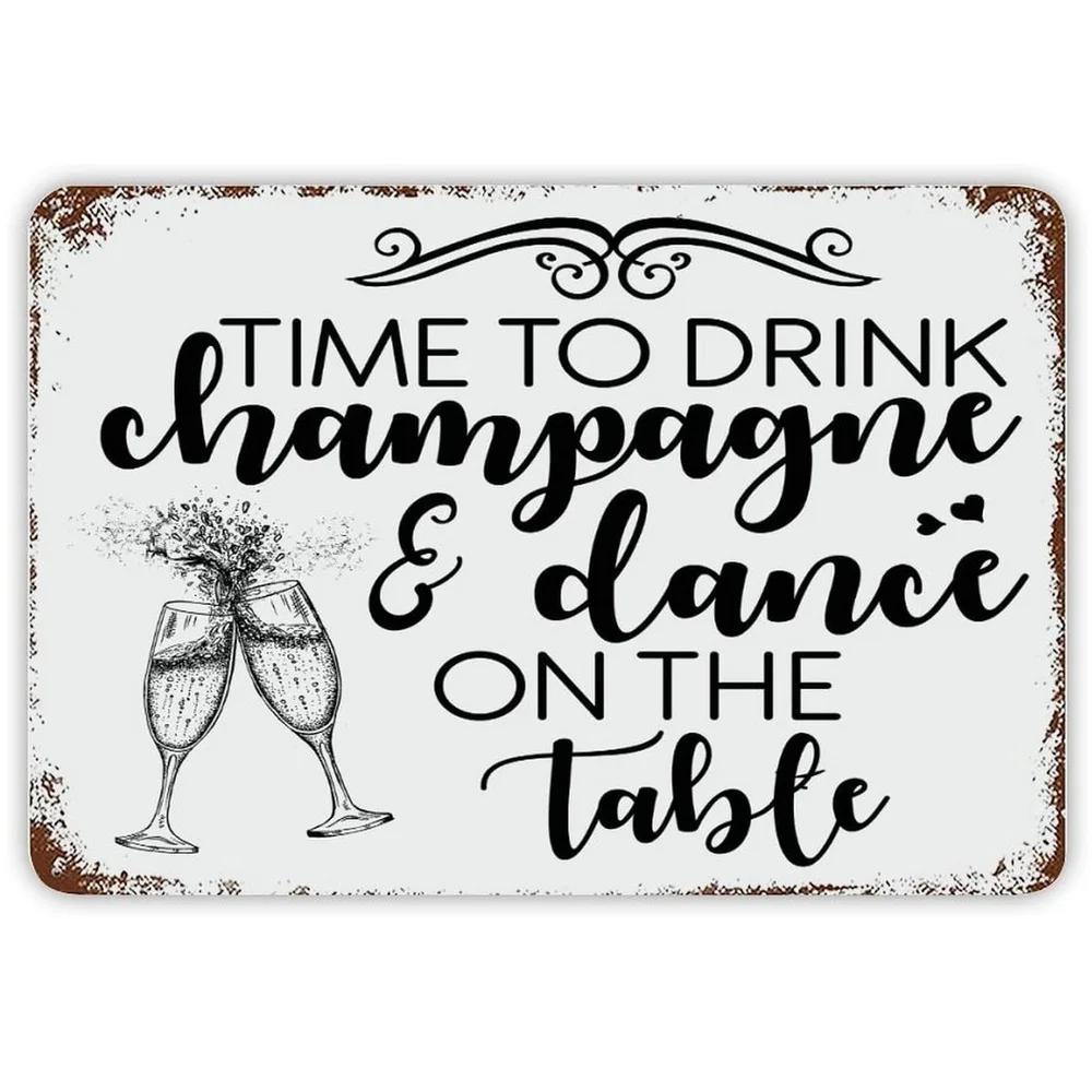 Металлические жестяные таблички Шампанское Апероль Настенная декоративная табличка Винтажный художественный плакат Железная живопись для мужской пещеры Дома Кафе Сада Клуба Бара