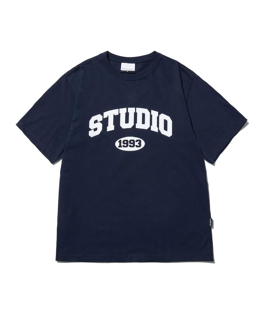 Футболка с логотипом 1993STUDIO Arch_Темно-синий