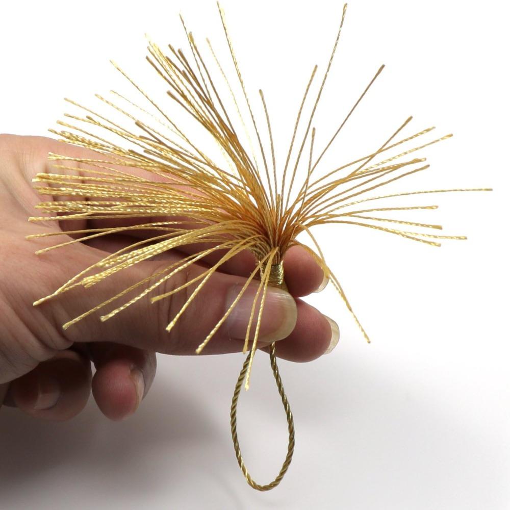 Gold Silky Handmade Soft Tassels 5 Inches Small Chinese Knot DIY Projects