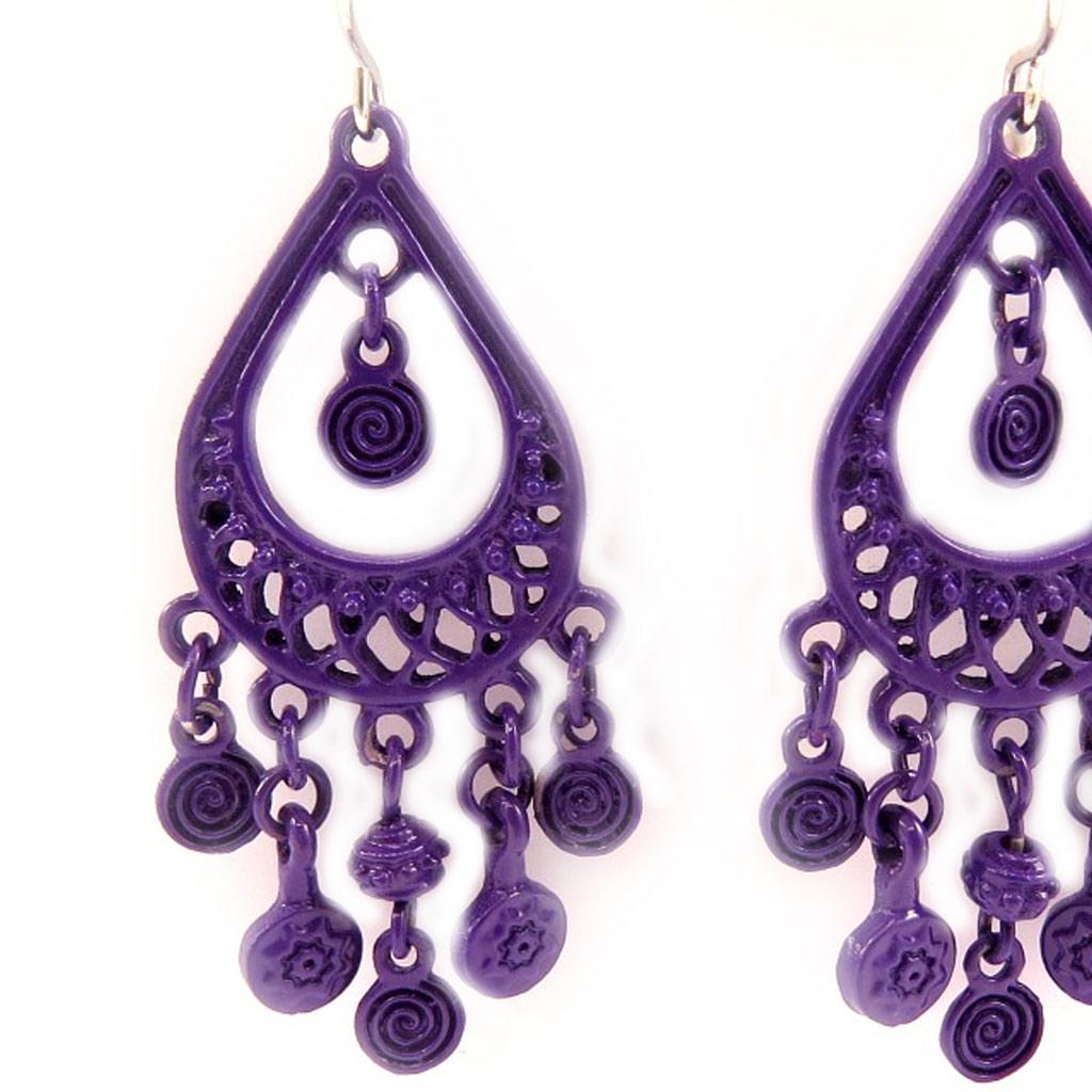 Les Trésors De Lily [L5106] — Дизайнерские серьги «Кармен» фиолетового цвета