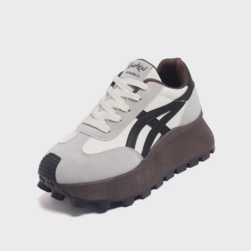 Женские кроссовки в стиле Гонконга на толстой подошве в стиле ретро H861