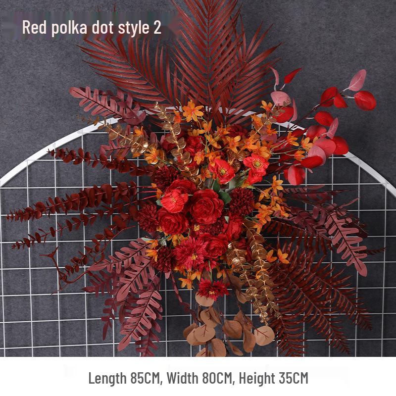 Свадебное цветочное оформление 2025: Сцена банкетного приема по случаю помолвки, Цветочные ряды для дороги/сцены, Цветы для арки, Искусственная имитация фона, Флористическое искусство.