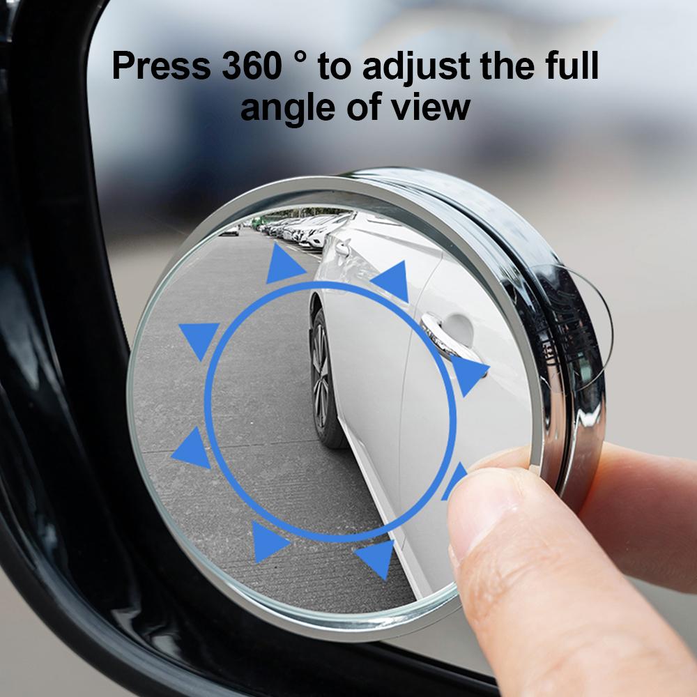2 Pcs Car Blind Spot Mirror Suction Cup Rear View Mirror Automobiles Full Vision 360 Wide Anger Parking Assitant Convex Mirror