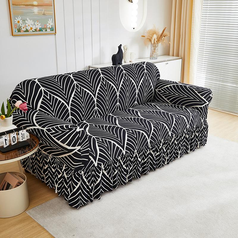 1 шт. эластичный чехол для дивана с принтом и юбкой, чехол для дивана, чехол для дивана, защита для мебели, спальня, офис, гостиная, домашний декор
