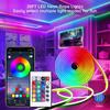 Светодиодная неоновая лента RGB 5 В USB, водонепроницаемая, гибкая, веревочная лампа с управлением через приложение Bluetooth-пульт для декора спальни, игровой комнаты