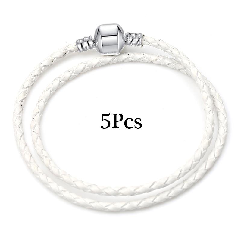 5pcs /Lot Sale Popular Charm Bracelets Diy Elegant Leather Chain Charms Bracelets Bangles For Women Jewelry Gift