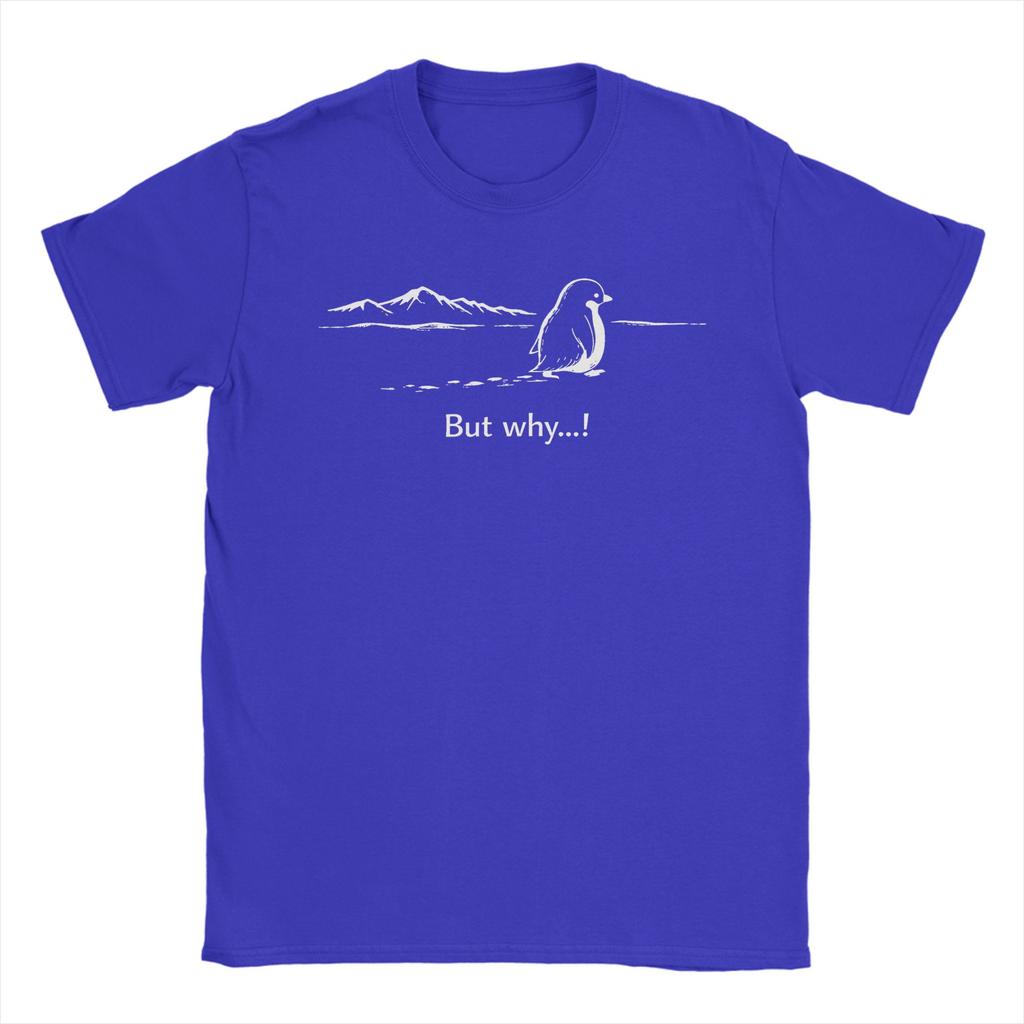 Leisure Nihilist Penguin But why TShirt Men O Neck Pure Cotton T Shirts Short Sleeve Tee Shirt Plus Size Clothing