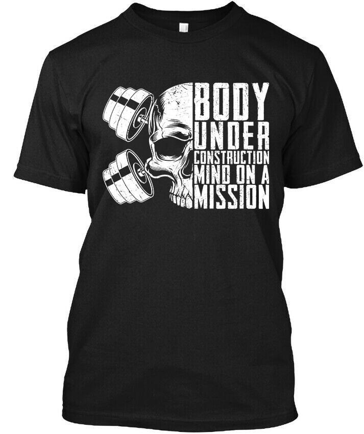 NEW! Popular Body Under Construction Mind On A Mission Funny T-Shirt Size S-4XL Unisex T-Shirt