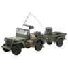 Auto Art Leprika Willis Jeep Trailer Car Distastant AA740165KH, Khaki Korean Toy