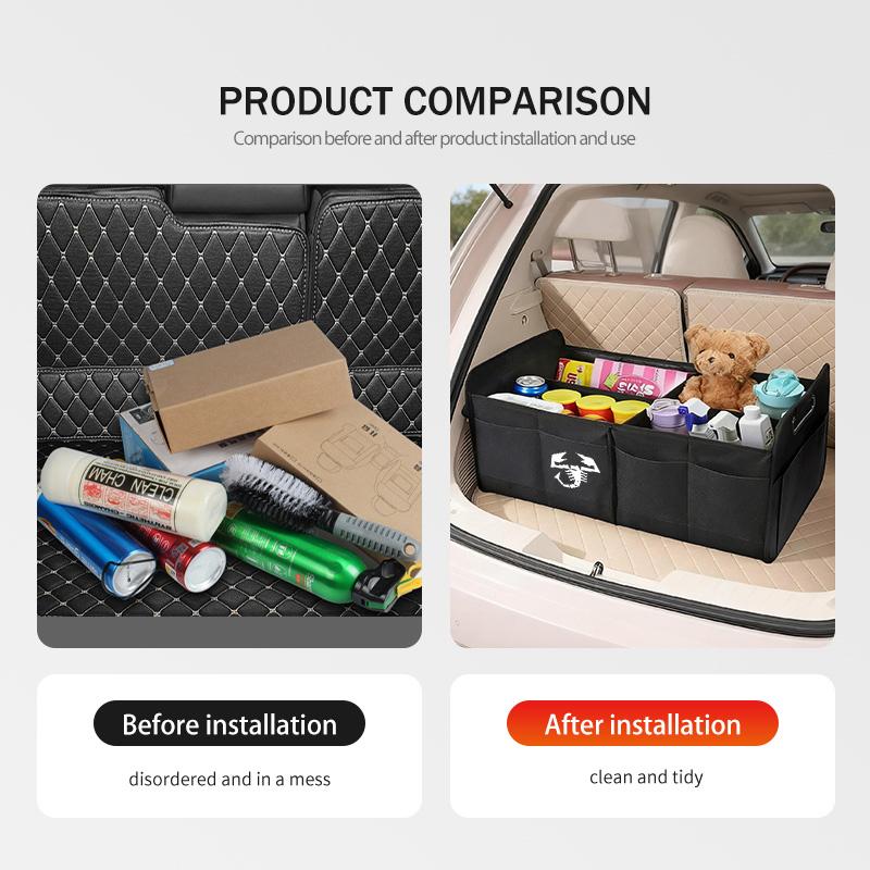 AJV1 Foldable Trunk Storage Box Waterproof Oxford Cloth Large-Capacity Organizer Bag For Abarth FIAT 500 FR Doblo Siena Stilo Tipo