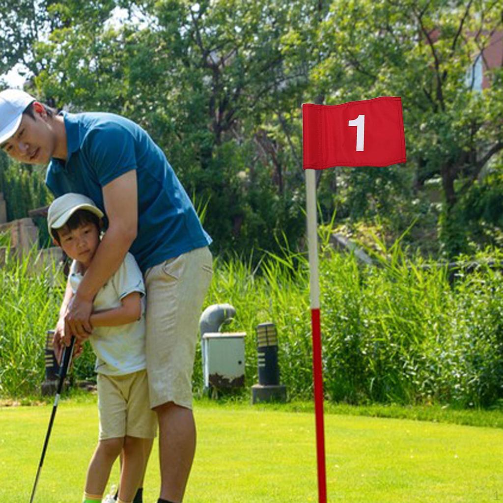Флаги для гольфа, большой пронумерованный нейлоновый портативный тренажер с трубкой, вставленной в паттинг-грин для