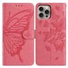 For iPhone 16 Pro Max Case Butterfly Imprinted Wallet Stand PU Leather Flip Phone Cover with Strap