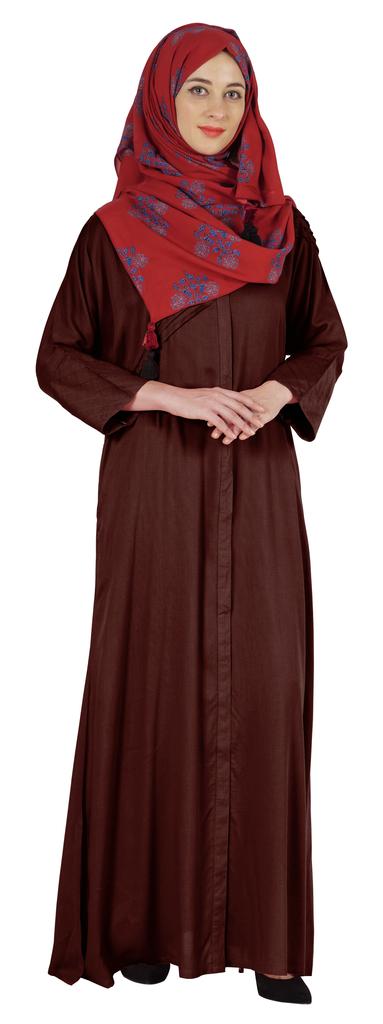 Bimba Islamic Clothes For Women Long Prayer Robe Maxi W Printed Hijab Rayon Abaya Front Button Muslim
